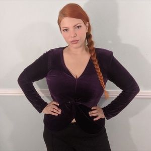 Purple Velvet Vintage Plus Size Shirt